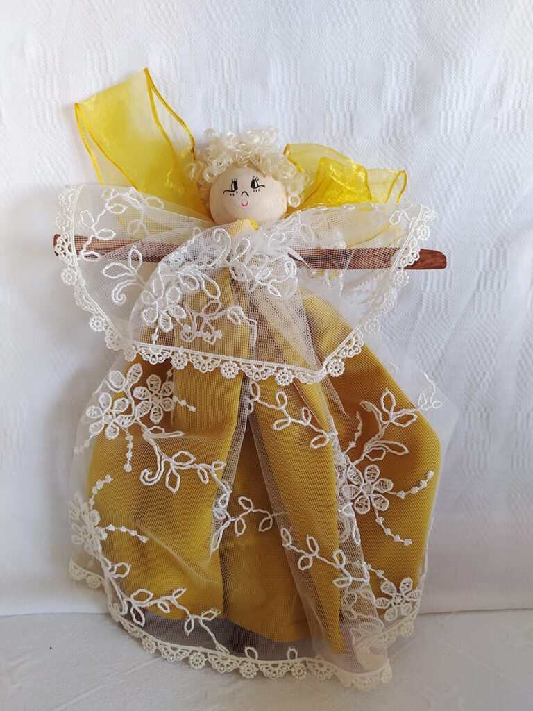 Angelo Decorativo Dorato e Bianco Donna Cosmaria Gioielli